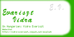 evariszt vidra business card